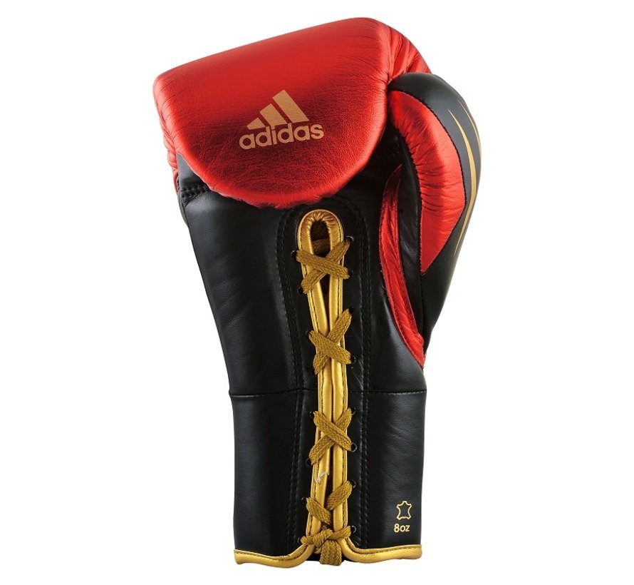 adidas Bokshandschoenen Speed TILT 750 Pro Fight Vetersluiting Zwart/Rood/Goud