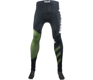 Super Pro Super Pro Combat Gear Heren Legging No Mercy Zwart/Groen/Zilver