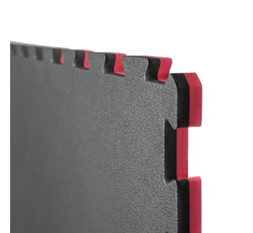 E- 2,5 Cm Puzzelmatten Rood  zwart - met staffelkorting