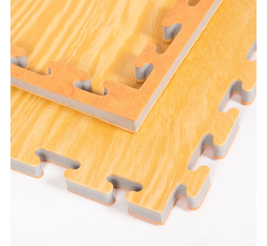 Omkeerbare puzzelmat, houtlook - met staffelkorting