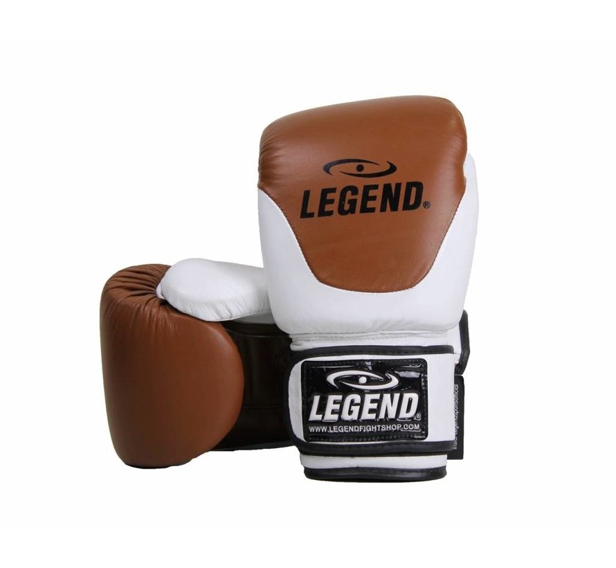 Leren bokshandschoenen Thai lijn Bruin