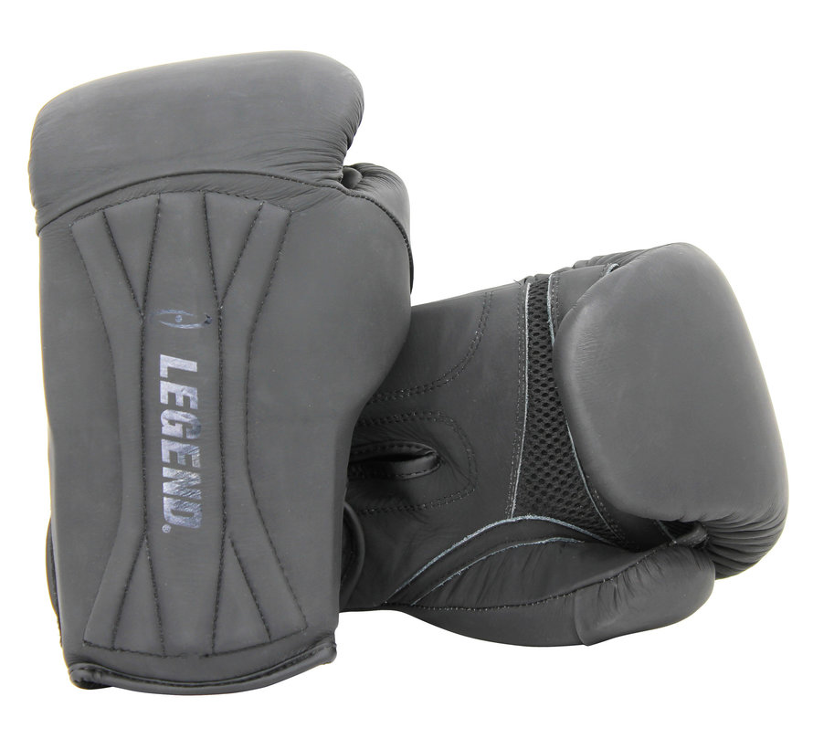Legend Power Bokshandschoenen van Leer - Speciale Mat Zwart