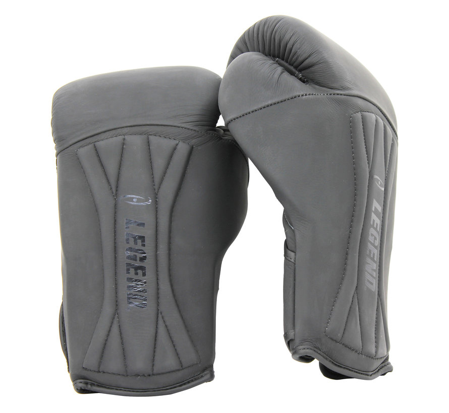 Legend Power Bokshandschoenen van Leer - Speciale Mat Zwart