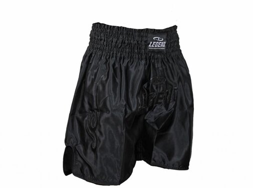 Legend Kickboks- Boks Broekje Lang Model Kids/Volwassenen Zwart Satijn