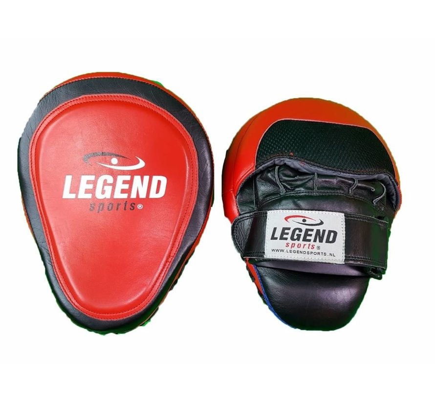 Coaching mitts leder Heavy Duty Gel Rood