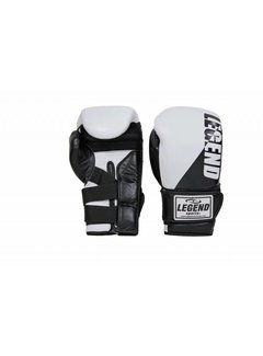 Legend Legend Wrist Lock Bokshandschoenen Heren/Dames Wit-Zwart Leer