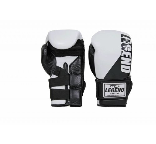 Legend Legend Wrist Lock Bokshandschoenen Heren/Dames Wit-Zwart Leer