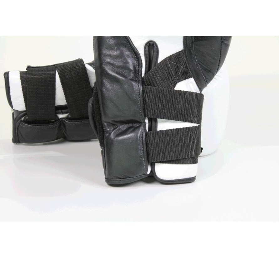Legend Wrist Lock Bokshandschoenen Heren/Dames Wit-Zwart Leer