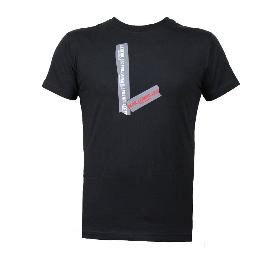 t-shirt zwart L grijs