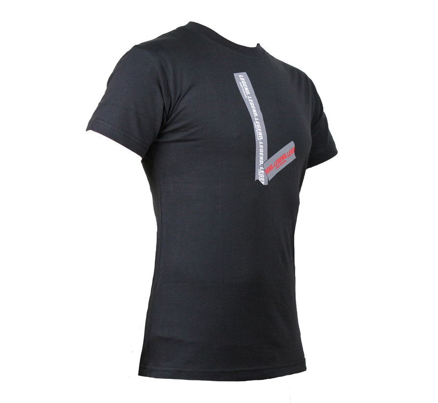 t-shirt zwart L grijs