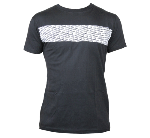 Legend T-shirt zwart casual wit vlak