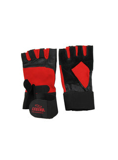 Legend Fitness handschoenen leder zwart/rood