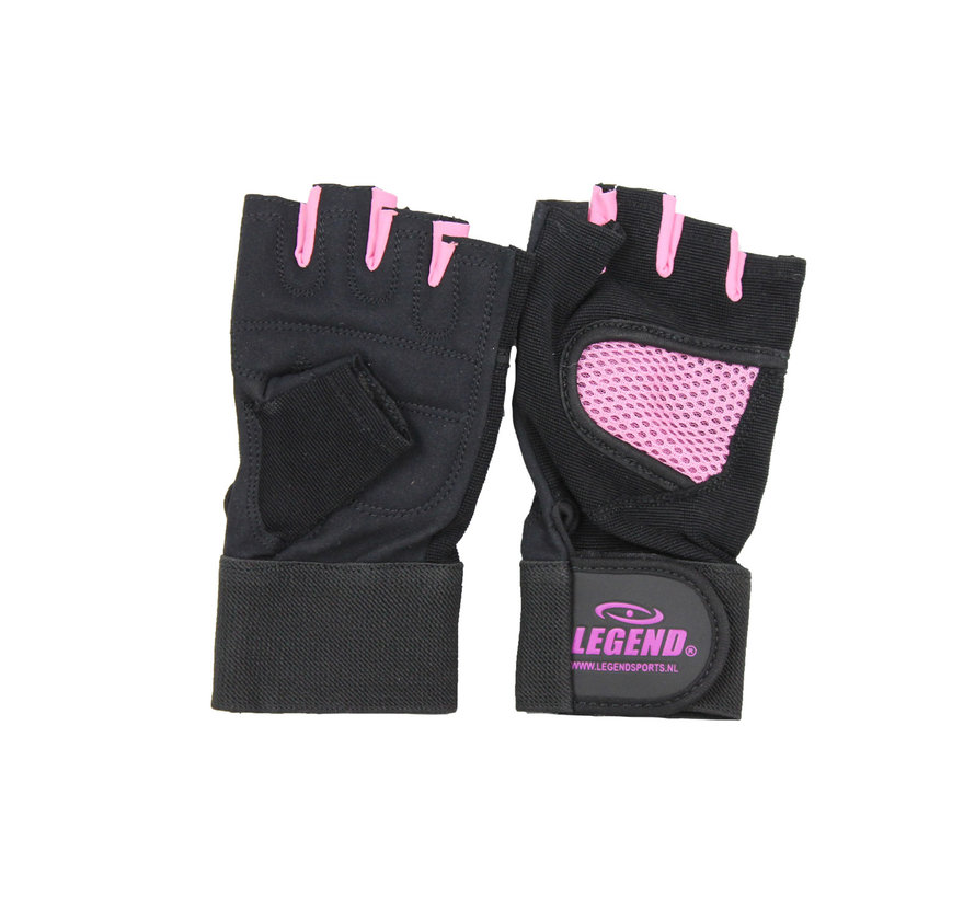 Fitness Handschoenen mesh zwart/roze