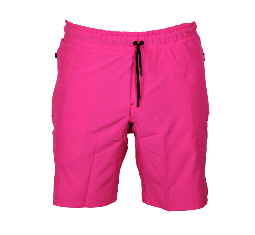 Korte broek/short met vakken neon roze