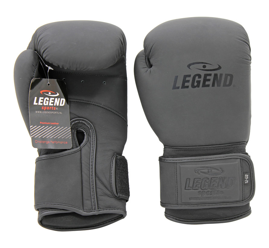 Legend Sports Leren Bokshandschoenen Legend Power Mat Zwart