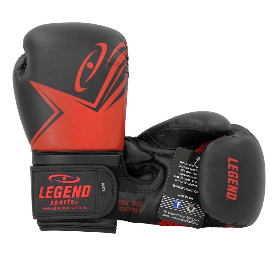 Bokshandschoenen  Ecofit Zwart/Rood