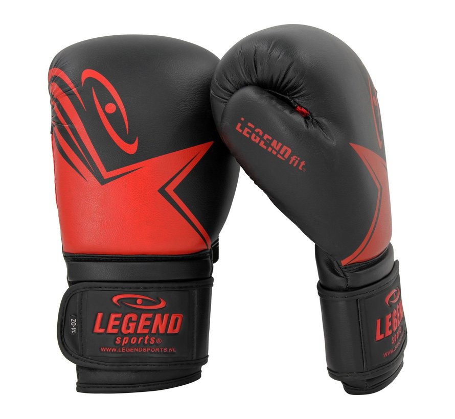 Bokshandschoenen  Ecofit Zwart/Rood