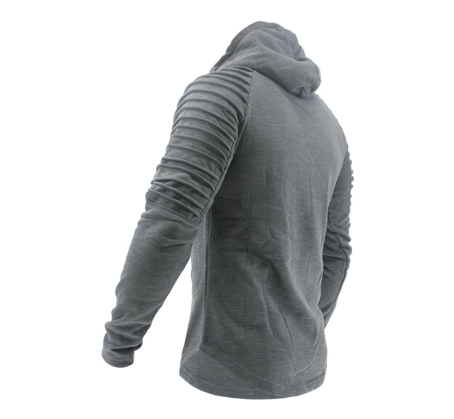 Hoodie Rib grijs