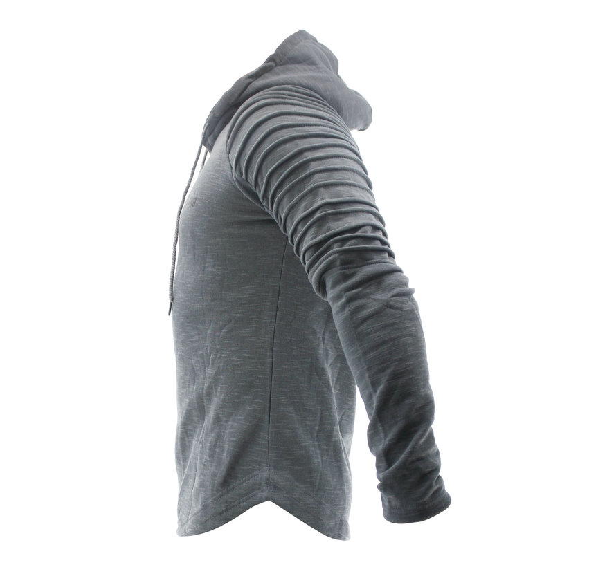 Hoodie Rib  grijs
