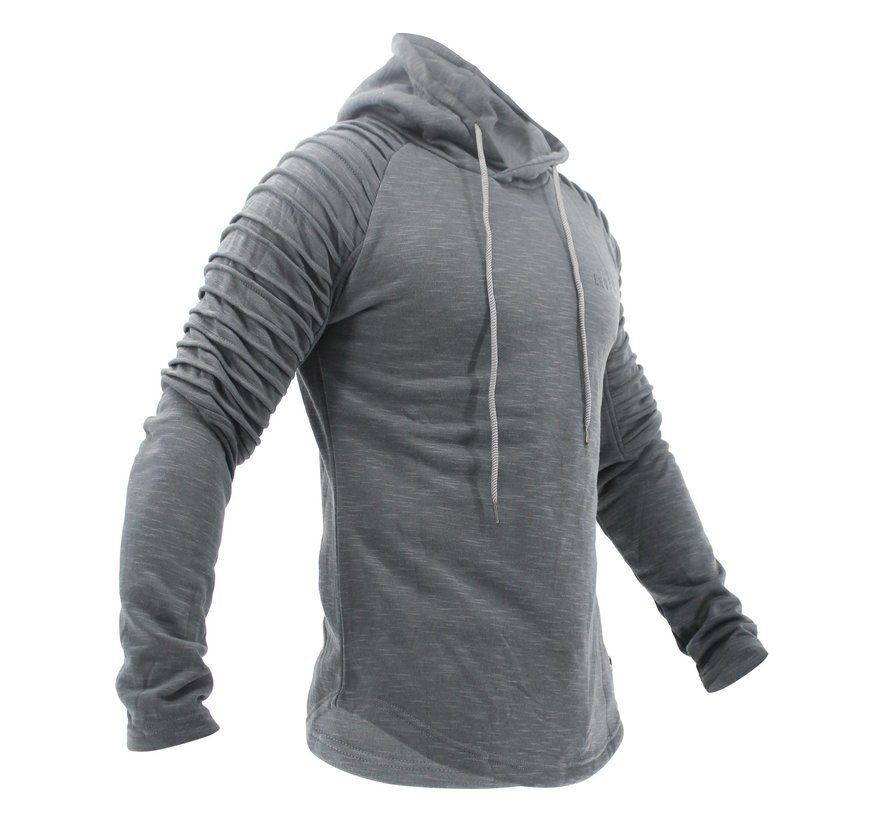 Hoodie Rib  grijs