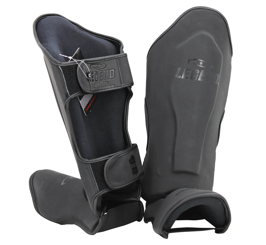 Legend Sports Scheenbeschermers kickboksen leer PRO Mat Zwart