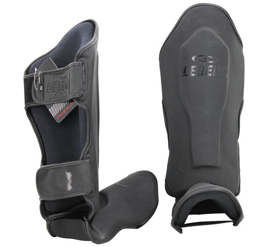 Legend Sports Scheenbeschermers kickboksen leer PRO Mat Zwart