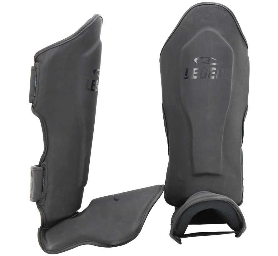 Legend Sports Scheenbeschermers kickboksen leer PRO Mat Zwart