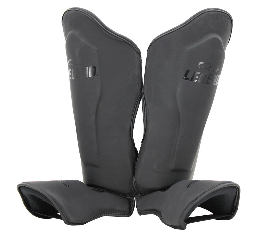 Legend Sports Scheenbeschermers kickboksen leer PRO Mat Zwart