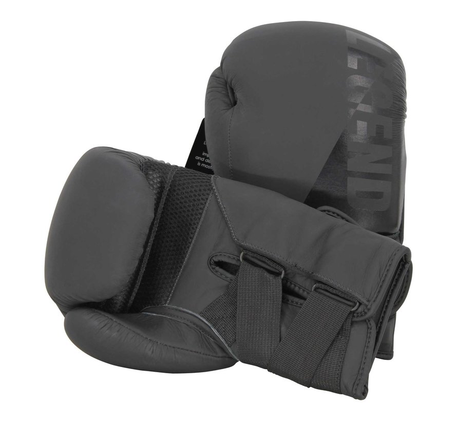 Bokshandschoenen  leder Wrist Lock Tech zwart - mat