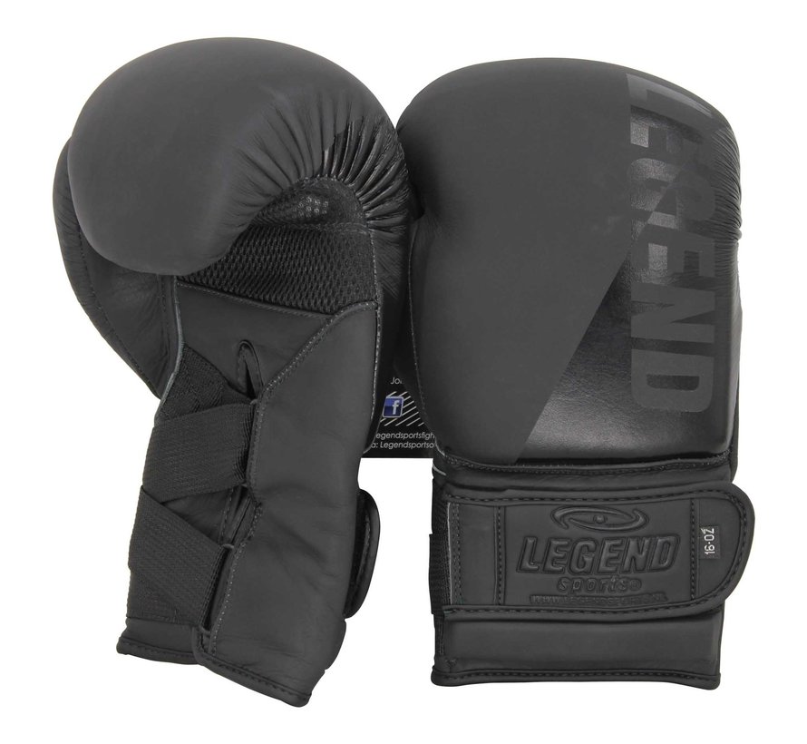 Legend Sports Bokshandschoenen leer Legend Wrist Lock Tech mat zwart