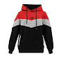 Hoodie tricolore unisex Rood fleece