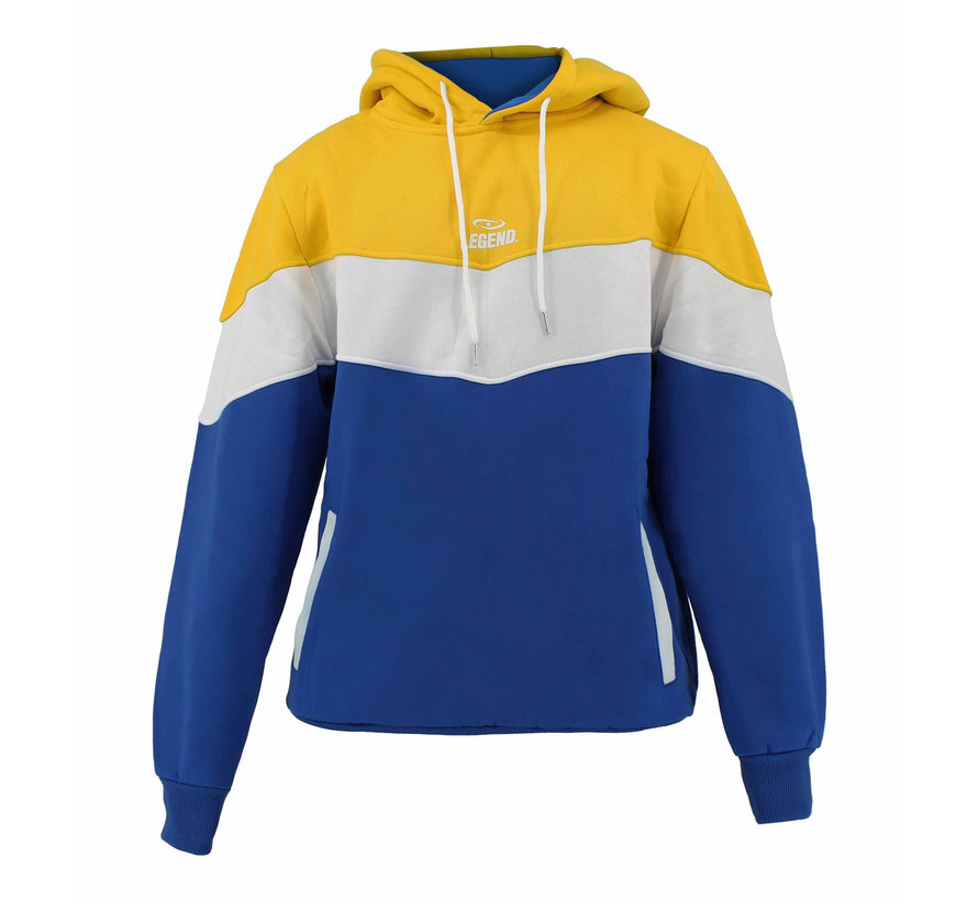 Hoodie tricolore unisex Geel fleece