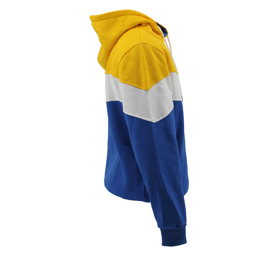 Hoodie tricolore unisex Geel fleece