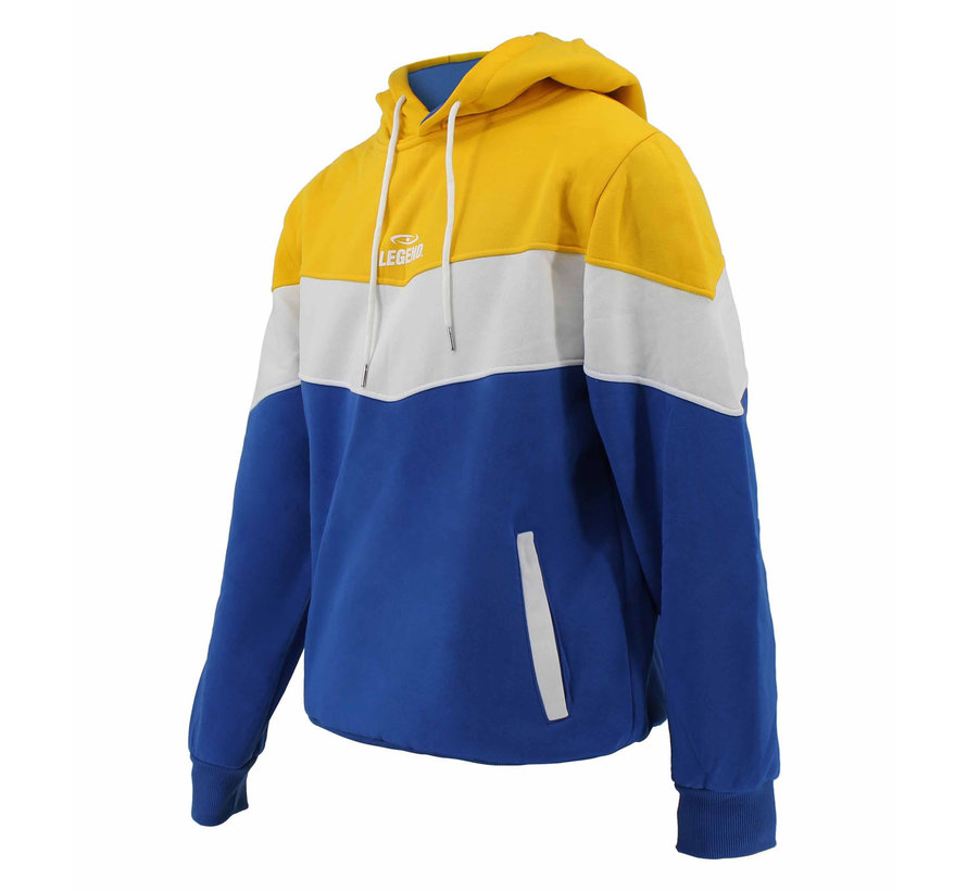 Hoodie tricolore unisex Geel fleece