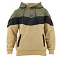 Hoodie tricolore unisex Beige fleece