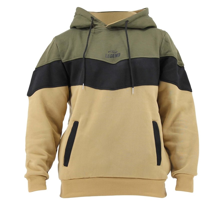 Hoodie tricolore unisex Beige fleece