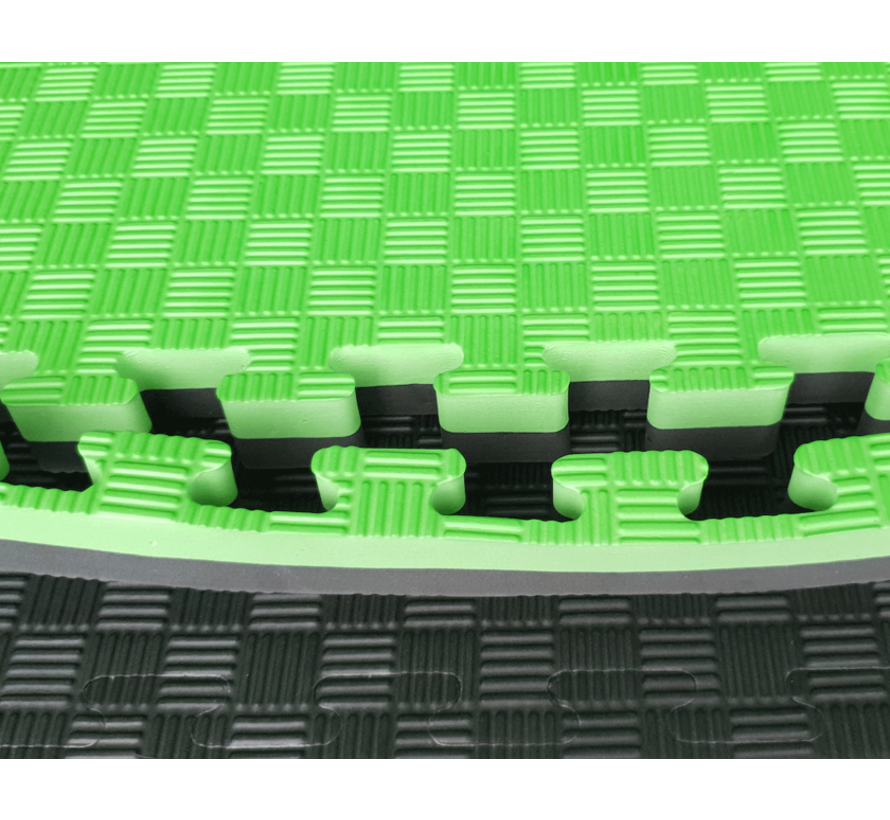 Puzzelmat 1 x 1 m sport 2CM Groen/Zwart- Gratis verzonden