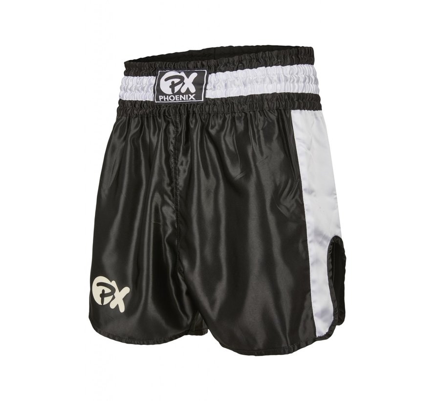 PX Thai Shorts,"Contender" zwart-wit - Maat M - OP=OP