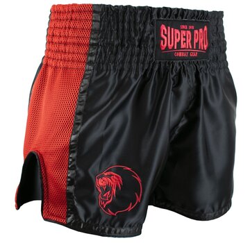 Super Pro Super Pro Combat Gear Thai en Kickboksshort Brave Zwart/Rood