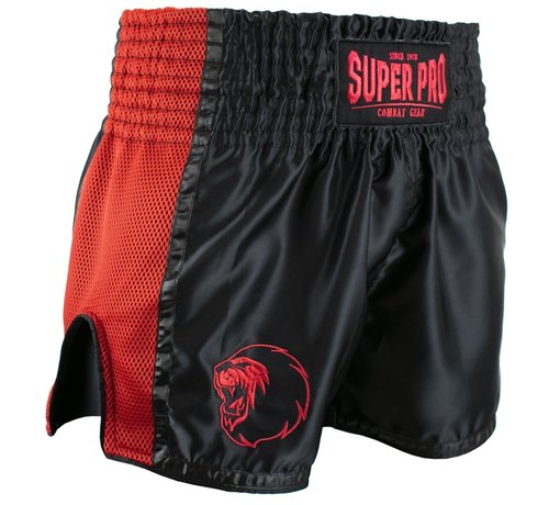 Super Pro Super Pro Combat Gear Thai en Kickboksshort Brave Zwart/Rood