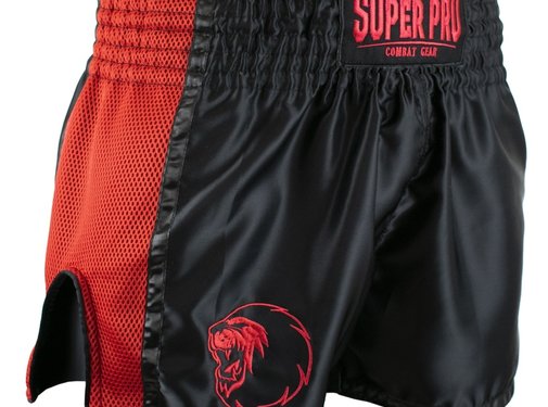 Super Pro Super Pro Combat Gear Thai en Kickboksshort Brave Zwart/Rood