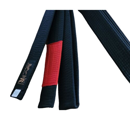Phoenix Braziliaans jiu jitsu band, zwart met rode streep