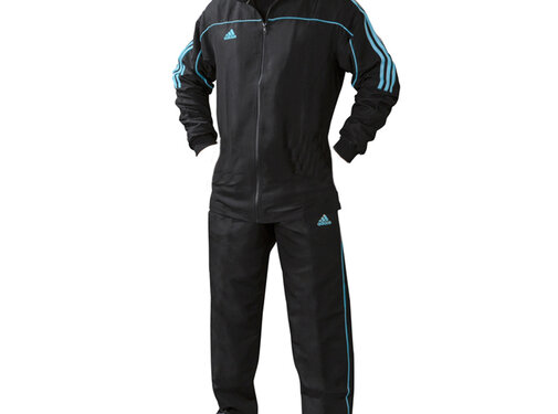 Adidas Team Track Trainingsjack Zwart/Blauw (zonder broek) - Maat 128 - OP=OP