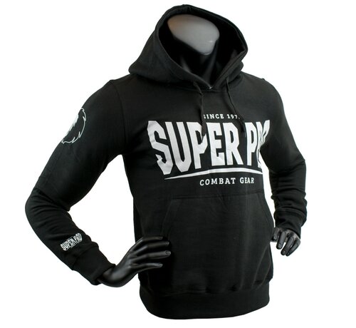 Super Pro Hoody S.P. Logo Zwart/Wit - Maat XL - OP=OP