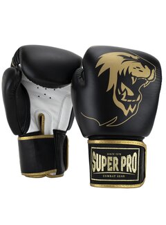 Super Pro Super Pro Combat Gear Warrior SE Lederen (kick)bokshandschoenen Zwart/Goud/Wit