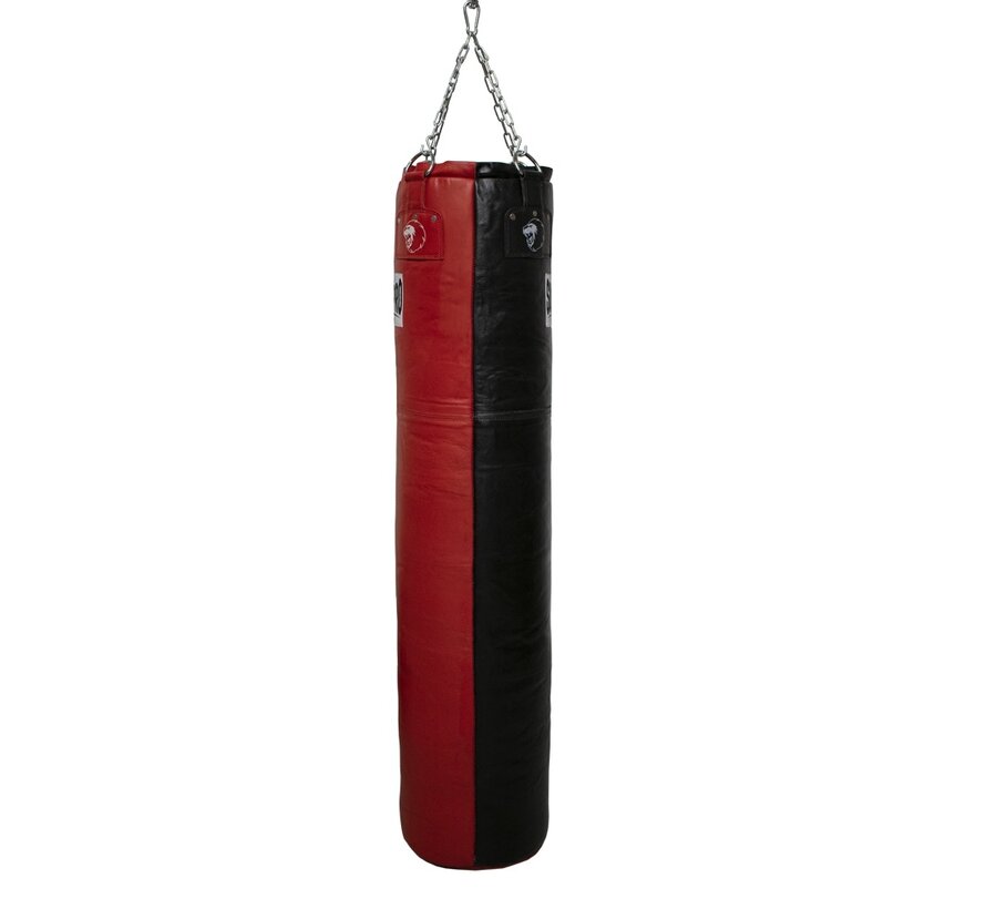 Super Pro Leather Punch Bag Split Zwart/Rood 152x35 cm