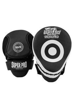 Super Pro Combat Gear Leather Focus Pads Pattaya MADE in THAILAND Black (paar)