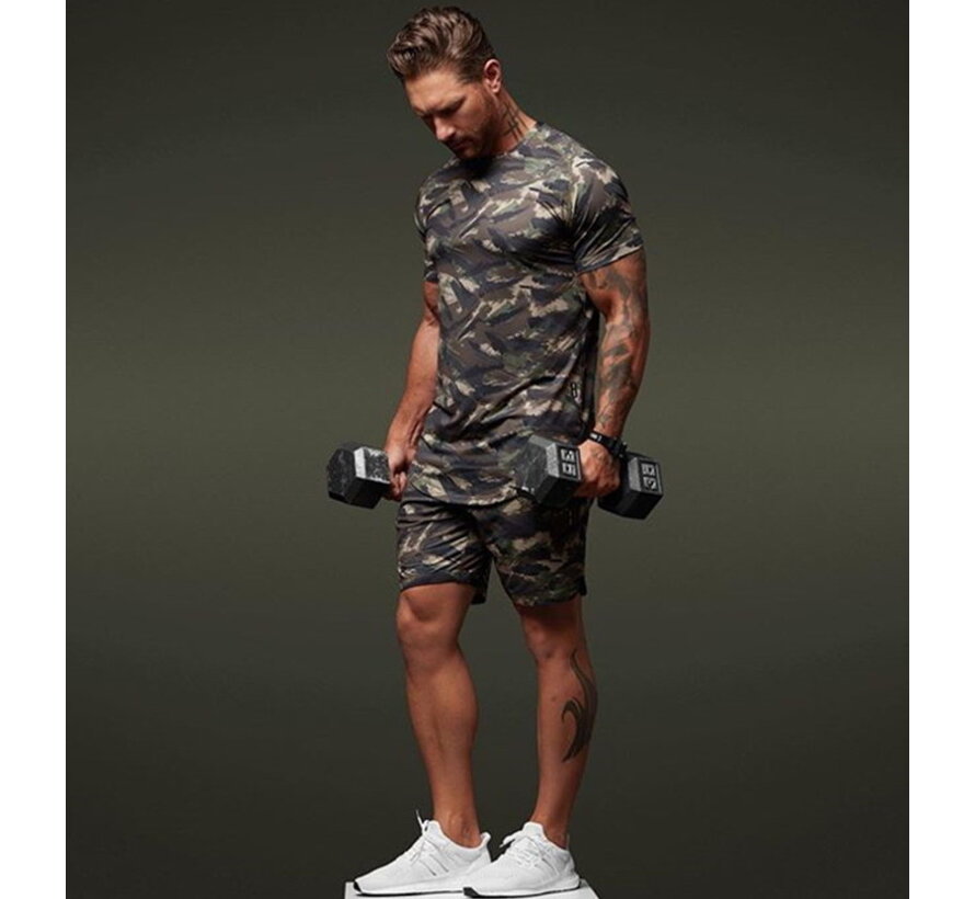 t-shirt camo Leger - Maat L - OP=OP