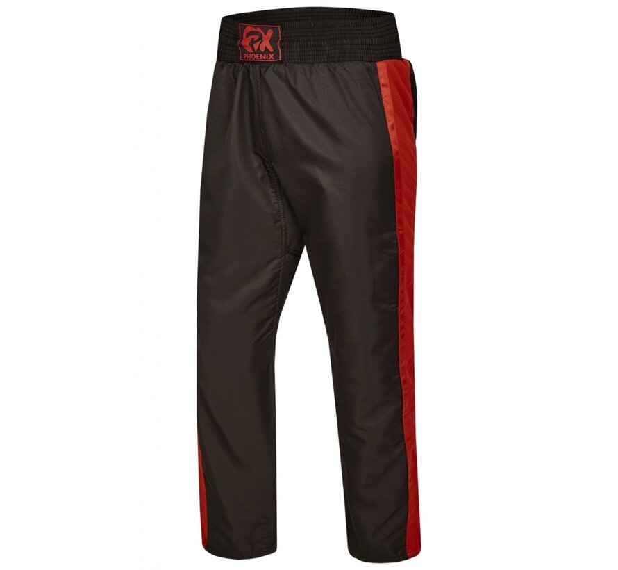 PX Kick Boxing  broek"Dynamic" zwart-rood - 150 Cm - OP=OP