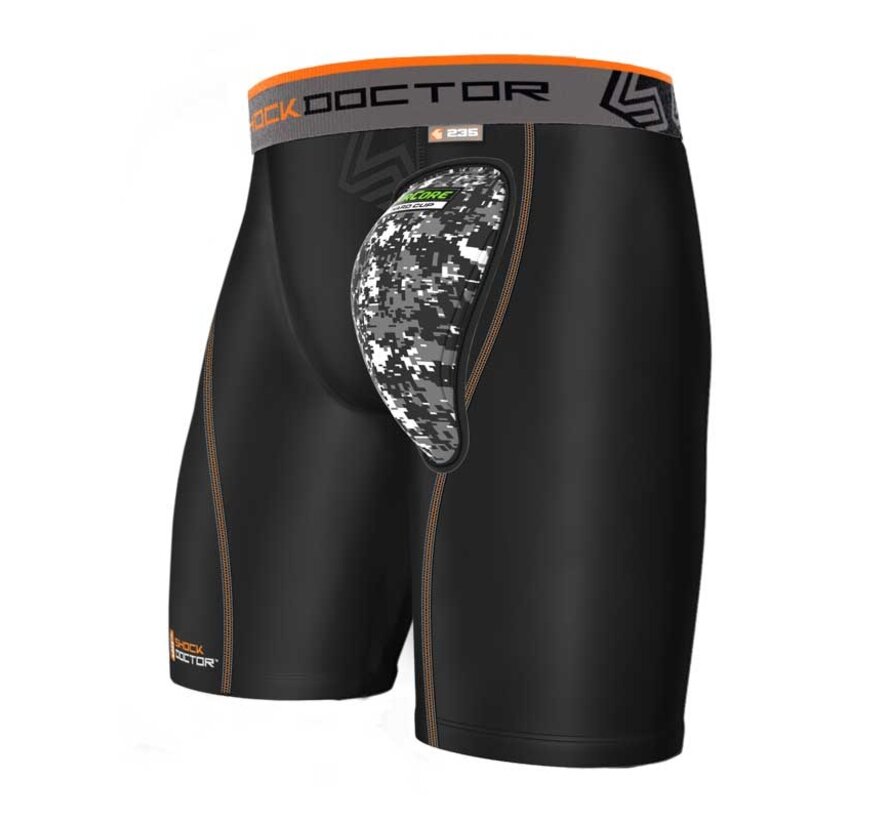 Shock Doctor AirCore Compression Short met Kruisbescherming Zwart - Maat S -OP=OP